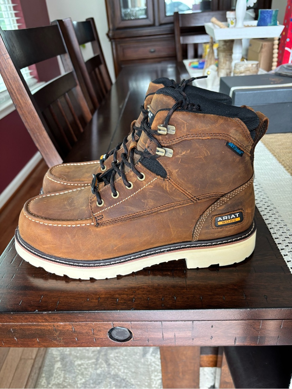 Ariat Tan/Brown Leather Men's Work Boots